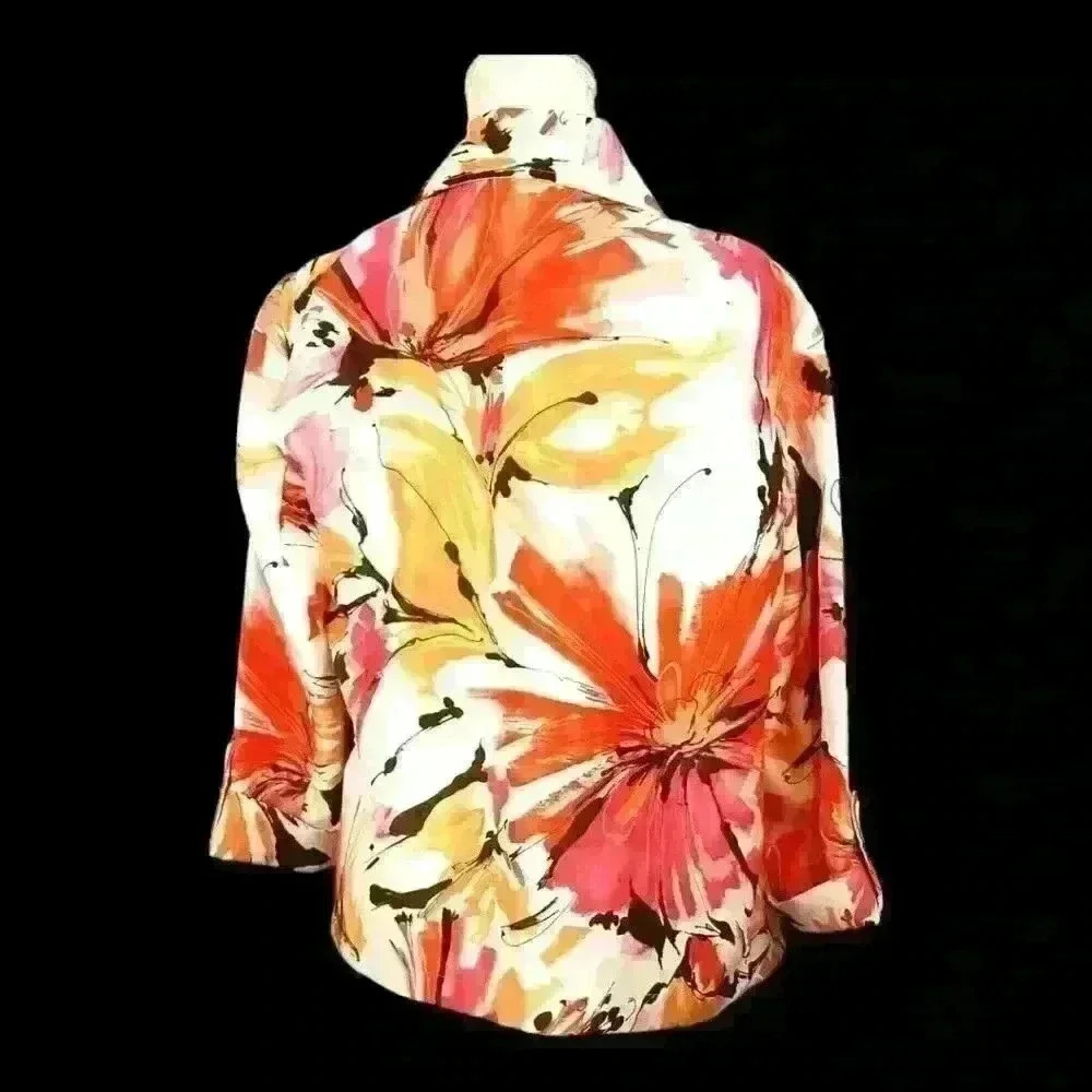 SOUTHERN LADY Womans Fabric Jacket Top MULTI COLOR Lightweight Coat Shirt size 6 - Picture 7 of 8
